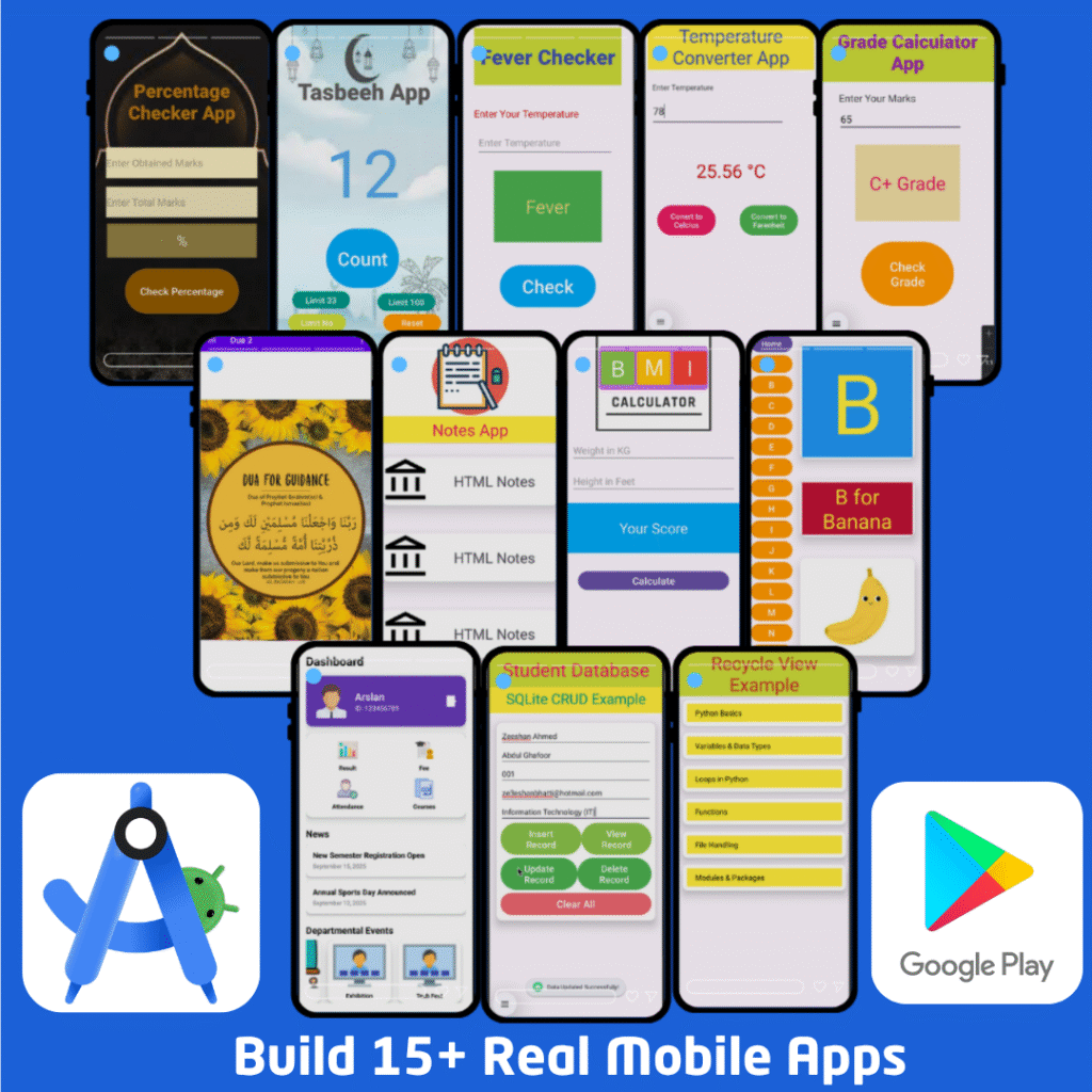 Learn to build 15 Android App - Full Course